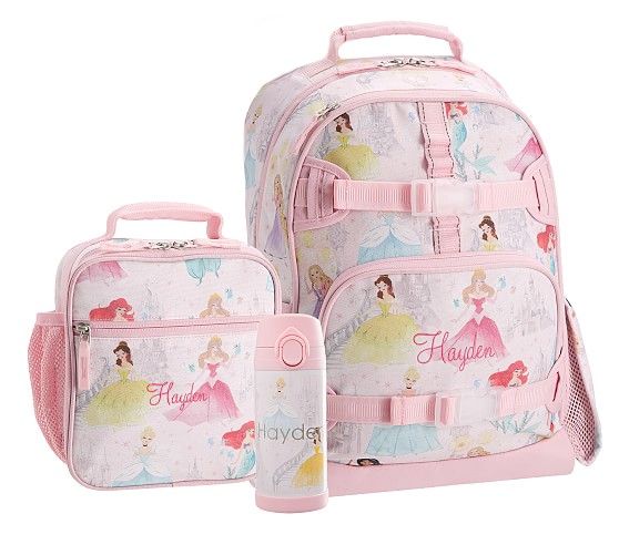 Mackenzie Disney Princess Castle Shimmer Backpack & Lunch Bundle, Set Of 3 | Pottery Barn Kids