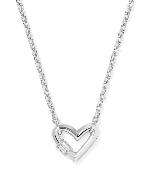 Emery Heart Silver Short Pendant Necklace | Kendra Scott