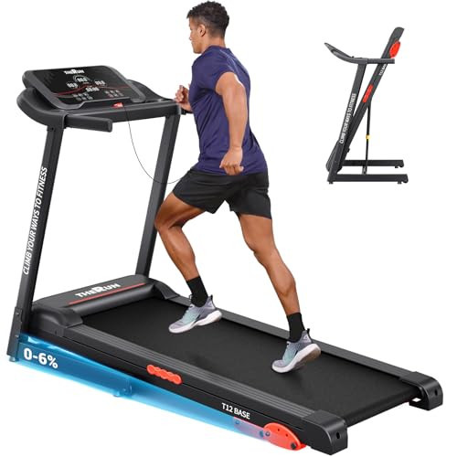 THERUN Running Treadmill with Incline, Foldable Treadmills, Manual Incline Adjustment, 3.0HP Treadmill for Indoor Fitness Workouts | Amazon (US)
