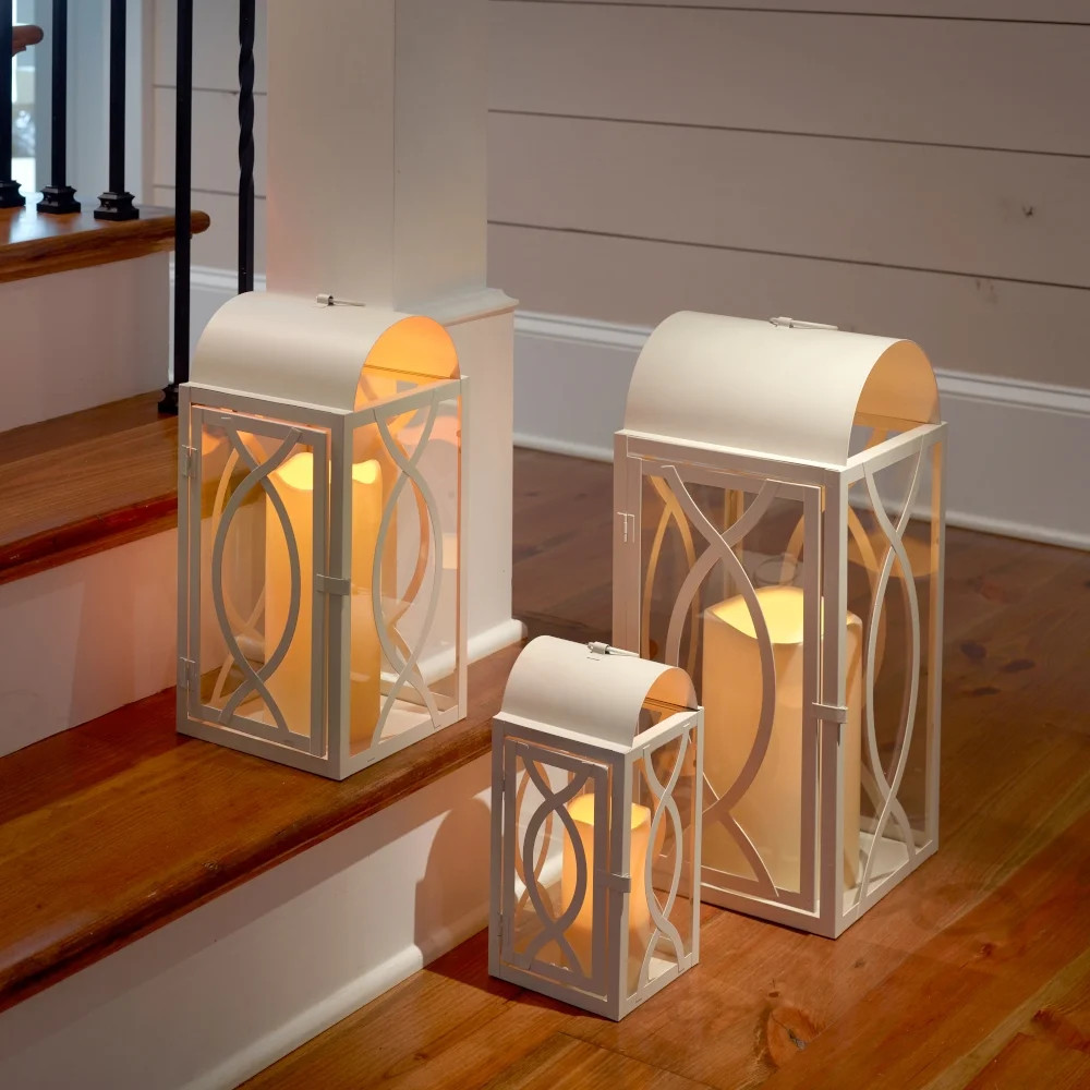 3pc Indoor/Outdoor Candle Lantern Set - White | Walmart (US)