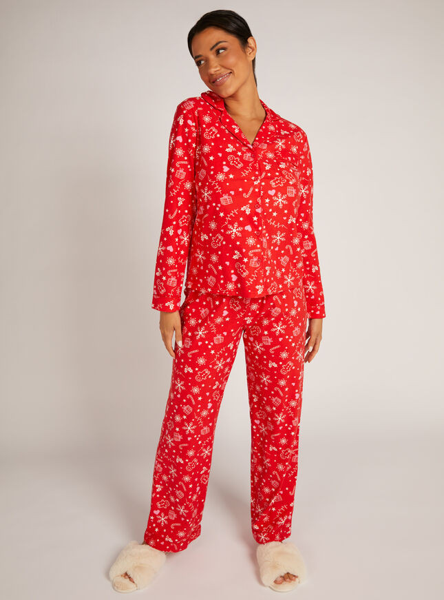 Christmas fleece pyjamas in a bag - Red Mix | Boux Avenue (UK)