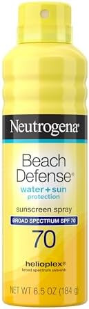 Neutrogena Beach Defense Sunscreen Spray SPF 70 - Broad Spectrum Sun Protection for Face & Body, ... | Amazon (US)