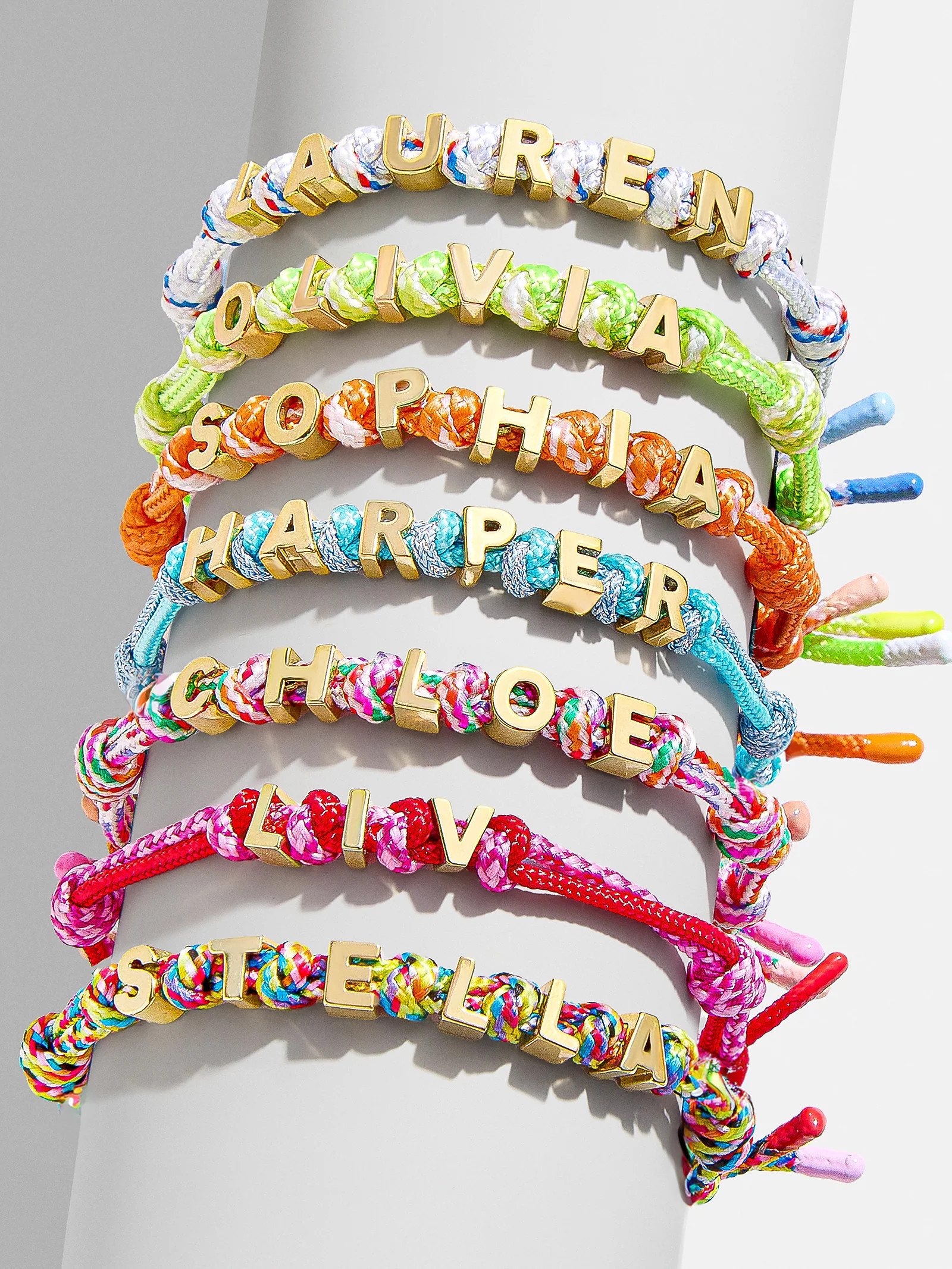 Custom Knotted Nameplate Bracelet - Blue/Light Purple | BaubleBar (US)