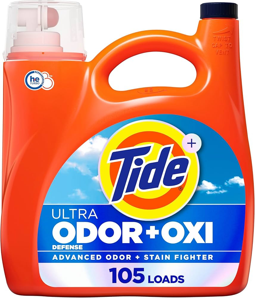 Tide Ultra Odor Defense Plus Oxi Liquid Laundry Detergent, 148 fl oz, 105 Loads, Advanced Stain-F... | Amazon (US)