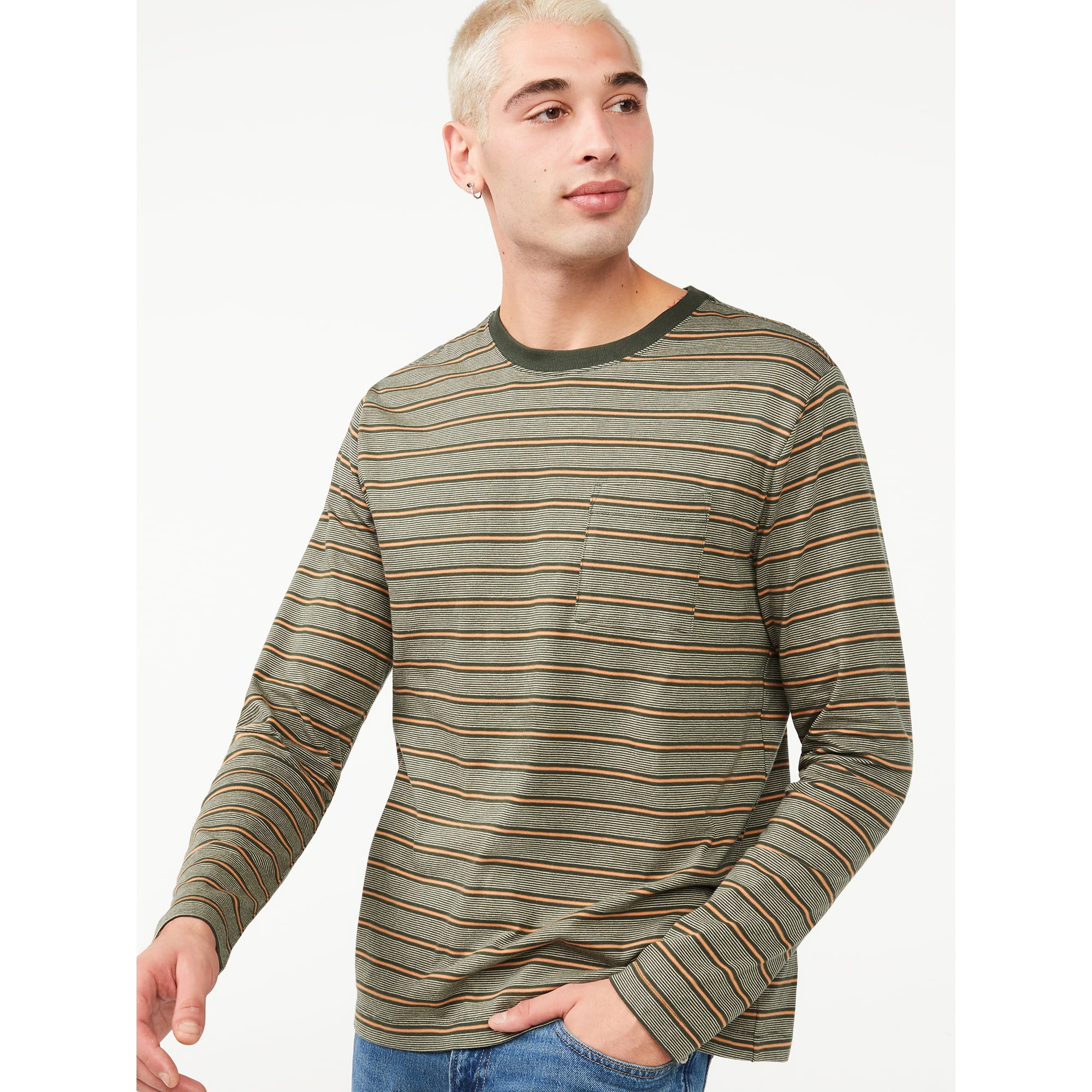Free Assembly Men's Long Sleeve Pocket T-Shirt | Walmart (US)