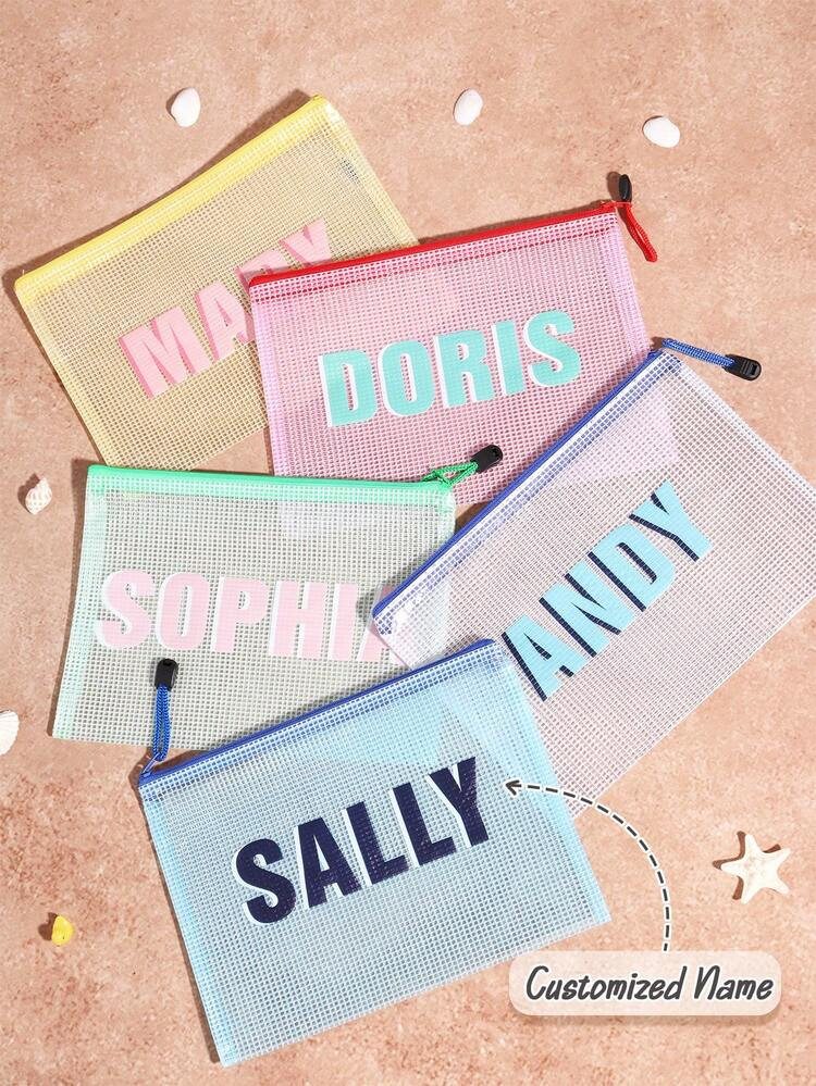 Personalized, Customizable Name Organizer Bag/Cosmetic Bag, Convenient To Carry, Multiple Colors ... | SHEIN