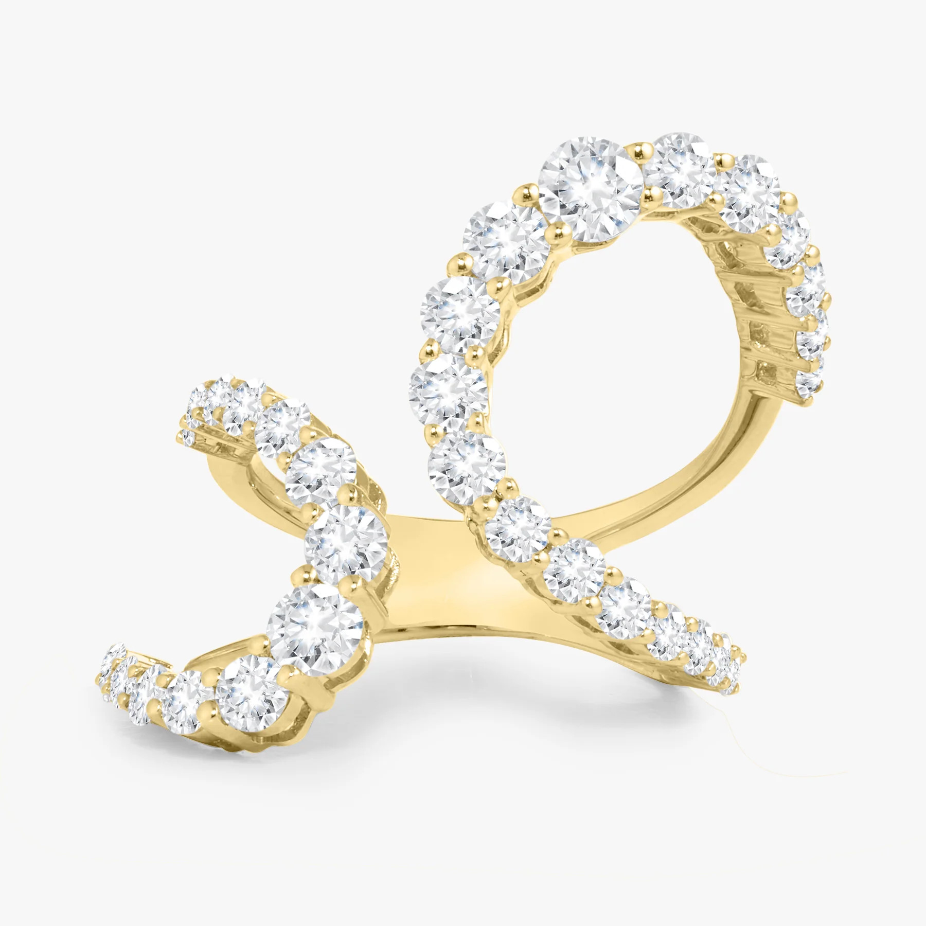 Double Swirl Crossover Diamond Ring 2.25 ctw | RW Fine Jewelry