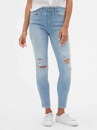 High Rise Distressed Legging Jeans | Gap Factory