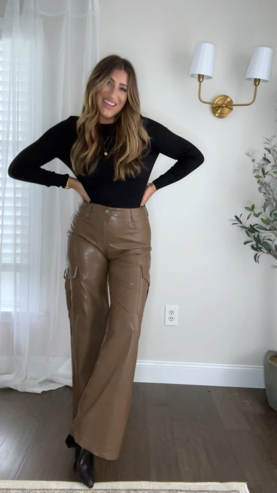 Brown leather cargo pants on sale 25% OFF with my code LAURENHORN25! (Good sitewide!) Paired with this black ribbed top also on sale—closet staple! Makes a great Thanksgiving outfit! Wearing medium on both. 

Linked other items I’m loving too!

Tap below to shop and follow for more! Xx

#LTKHoliday #LTKstyletip #LTKVideo