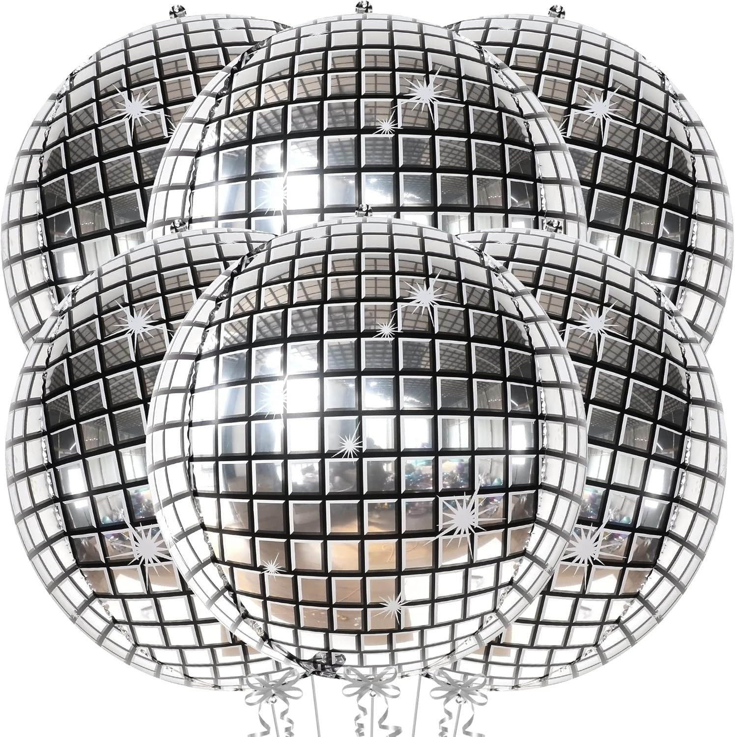 KatchOn, Big Silver Disco Ball Balloons - 22 Inch, Pack of 6 | Disco Party Decorations, 4D Sphere... | Amazon (US)