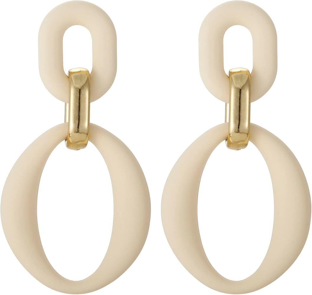 Acrylic Rectangle Earrings, Fashion Acrylic Square/Oval/Hoop Statement Drop Earrings for Women | Amazon (US)