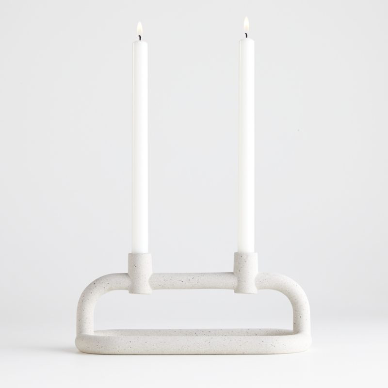 Lorin Sculpted Ceramic Taper Candle Holder + Reviews | Crate and Barrel | Crate & Barrel