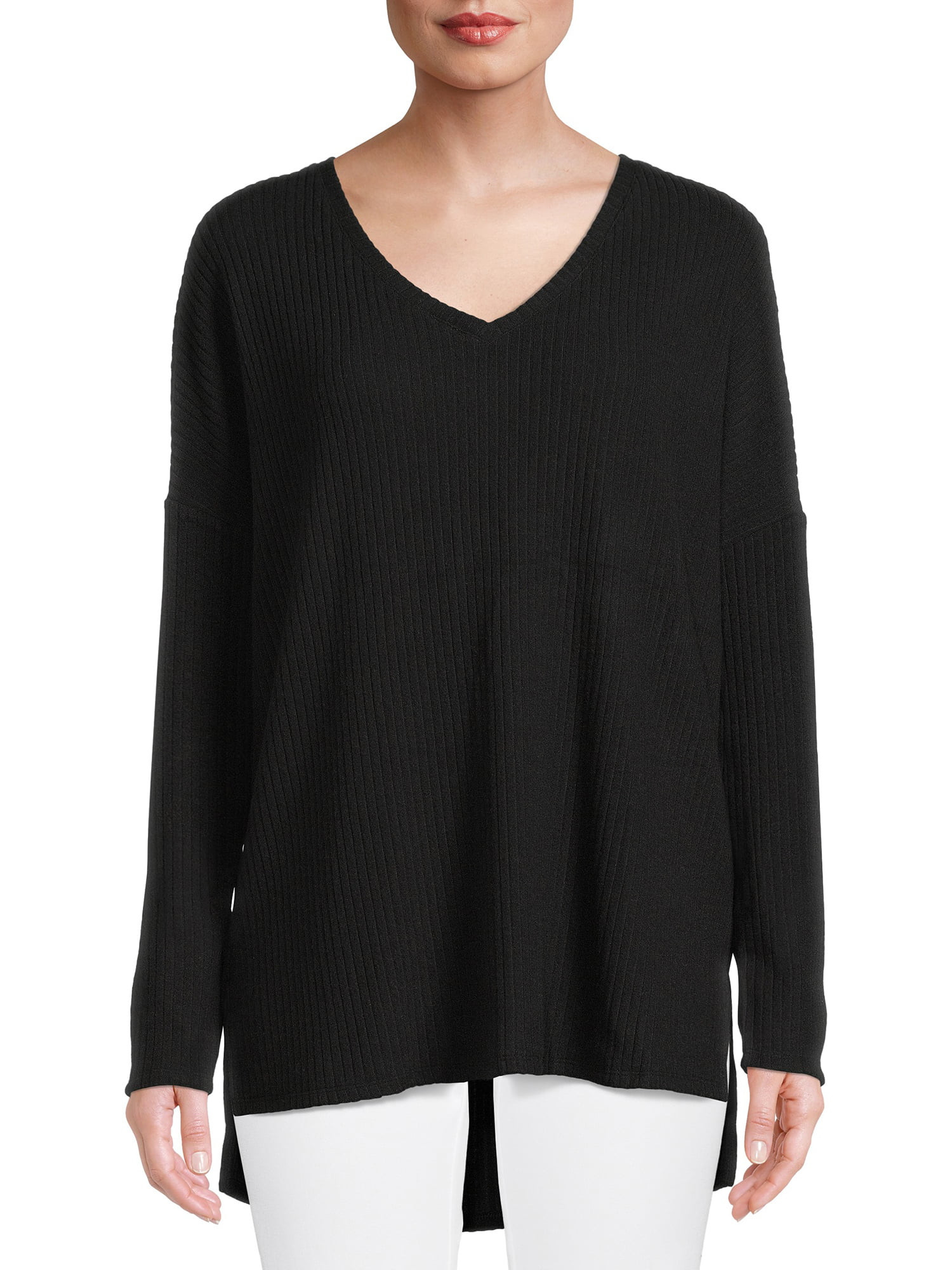 Time and Tru Women's Ribbed Tunic Top - Walmart.com | Walmart (US)