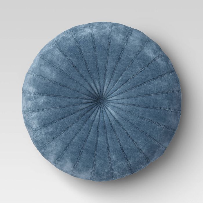 Quilted Velvet Round Throw Pillow​ Blue - Opalhouse&#8482; | Target