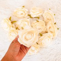 6-100Pcs Ivory Artificial Rose Heads, Pink Roses Without Stem For Wedding Decoration Centerpieces, F | Etsy (US)