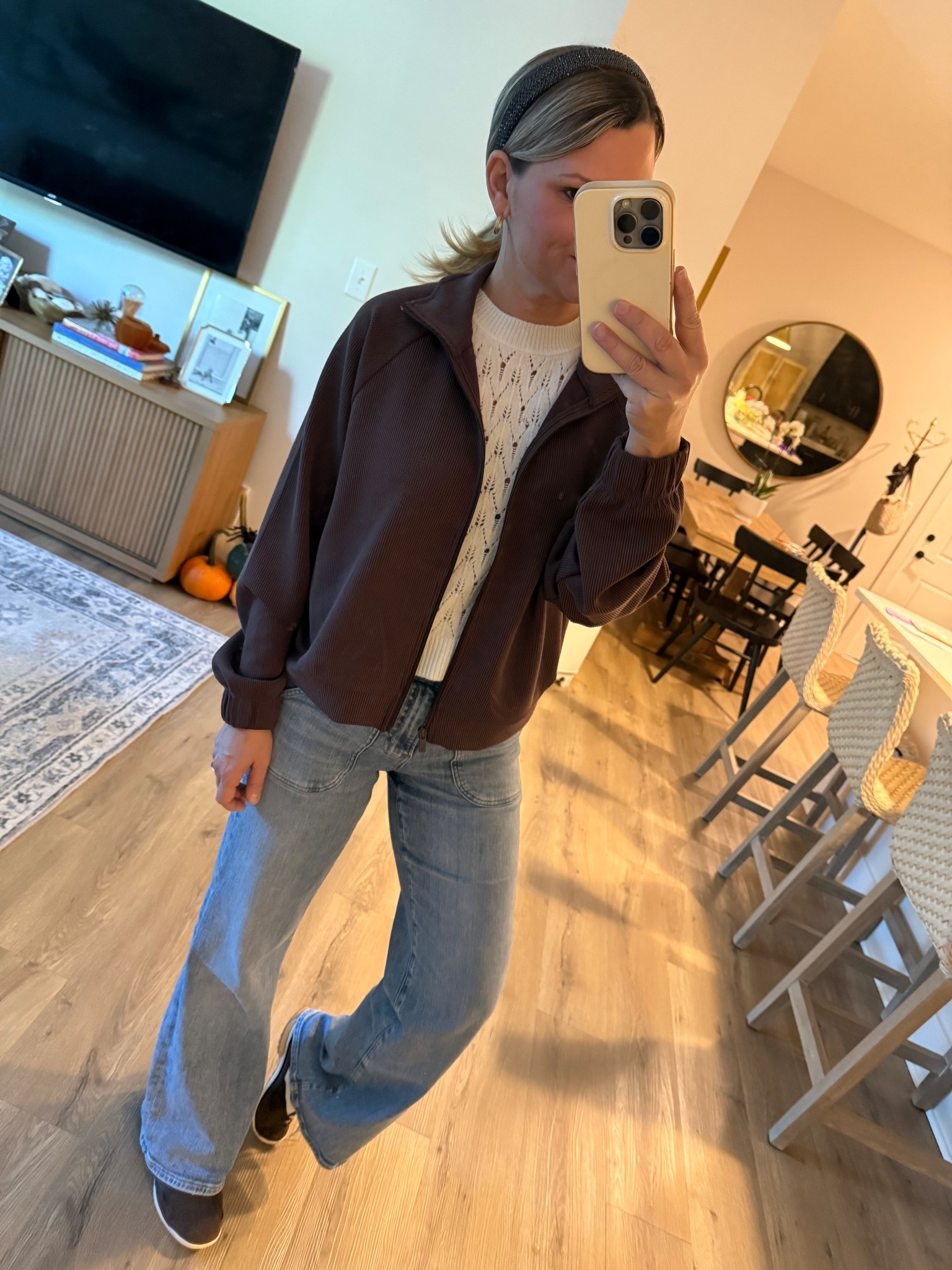 New Target find ladies, and this jacket is such a good one!!! Still my favorite jeans after two years, and they’re still in stock in all sizes. They run a little big, and I am wearing them in the size 24. 