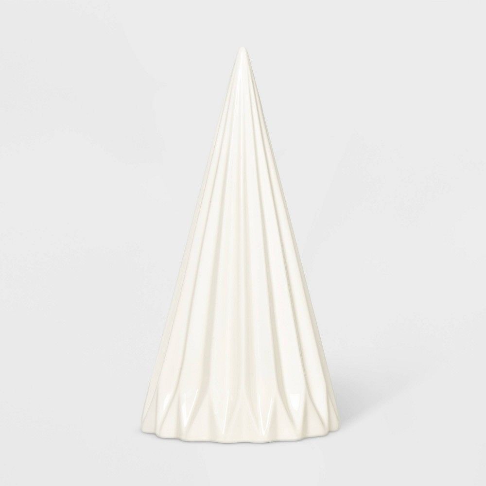 Small Ceramic Cone Christmas Tree Decorative Figurine White - Wondershop | Target