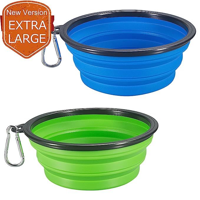 COMSUN 2-Pack Extra Large Size Collapsible Dog Bowl, Food Grade Silicone BPA Free, Foldable Expan... | Amazon (US)