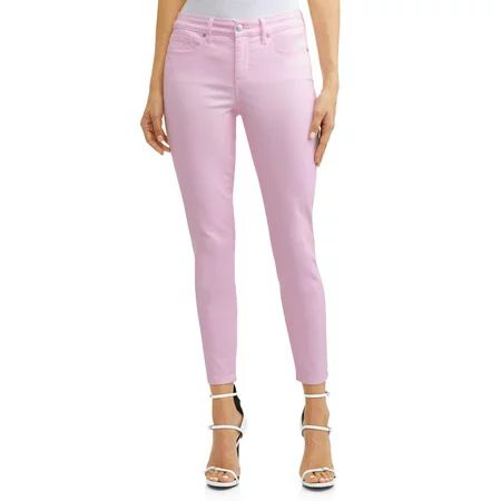 Sofía Skinny Mid Rise Stretch Ankle Twill Jean Women's (Pink) | Walmart (US)