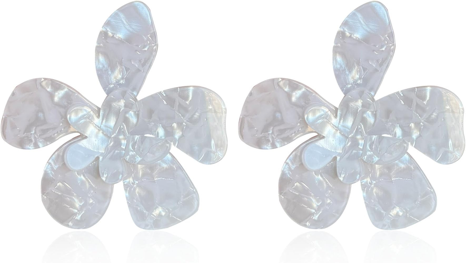 Large Bohemian Oversized Acrylic Resin Flower Dangle Drop Earrings Hawaii Flower Earrings for Wom... | Amazon (US)