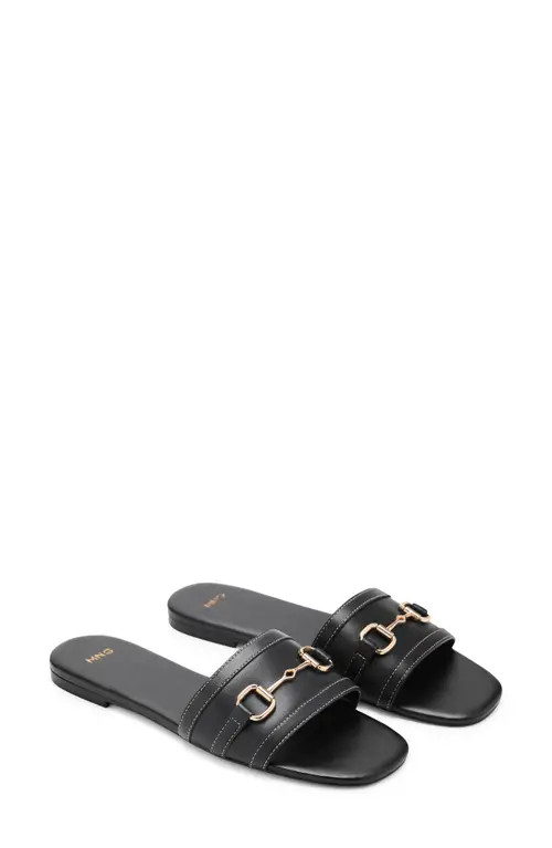 MANGO Buckle Slide Sandal in Black at Nordstrom, Size 6.5 | Nordstrom