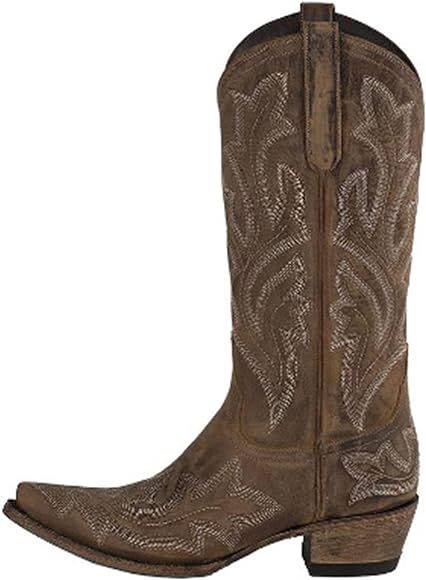 Erocalli Women's Western Boots Chunky Heel Cowgirl Cowboy Mid Claf Boot Embroidery Riding Wedding... | Amazon (US)