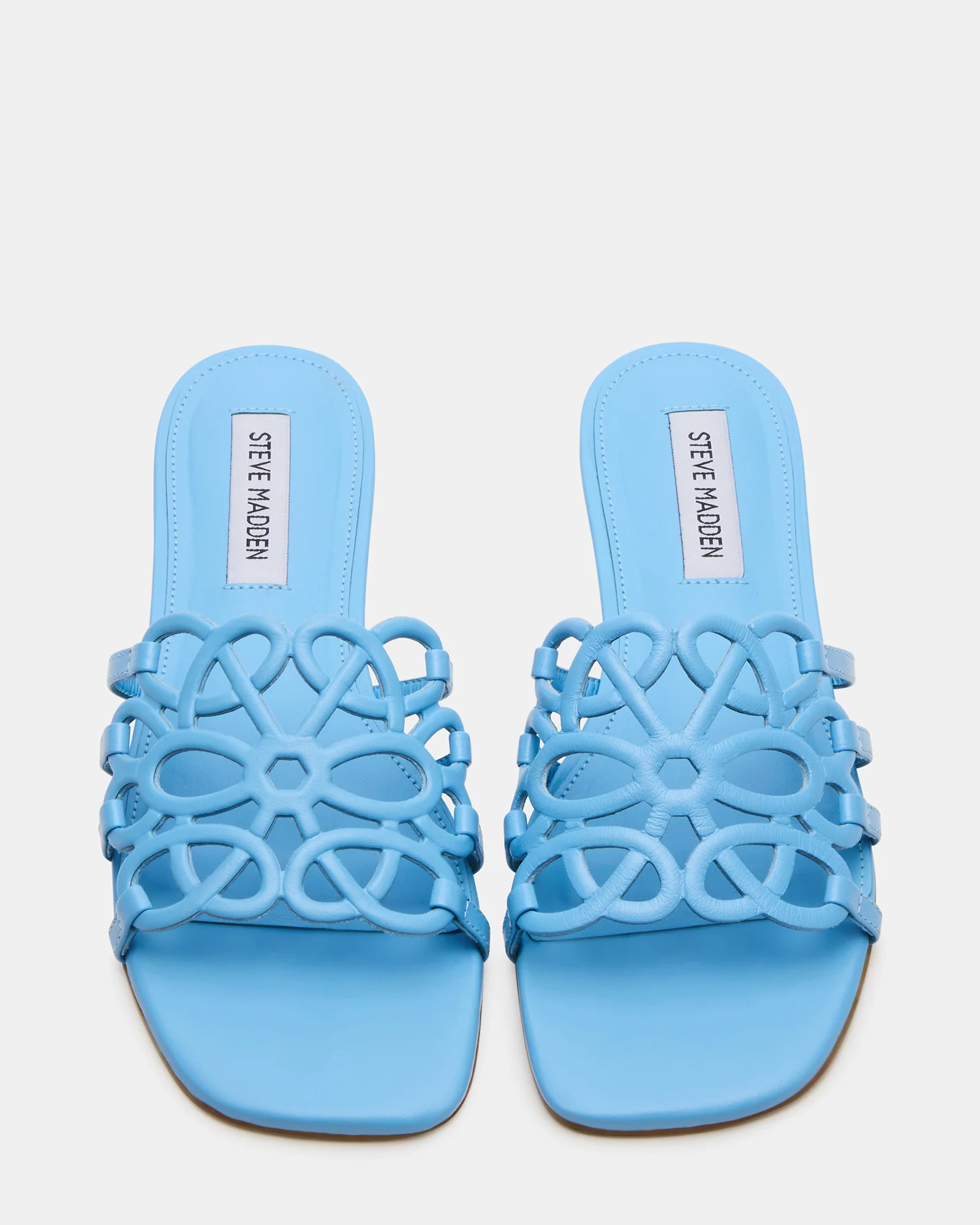 LOTUS Blue Leather Square-Toe Slide Women's Sandal | Steve Madden (US)