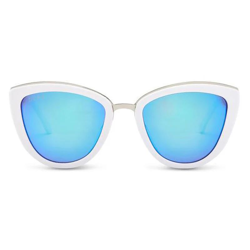 ROSE - WHITE + BLUE MIRROR | DIFF Eyewear