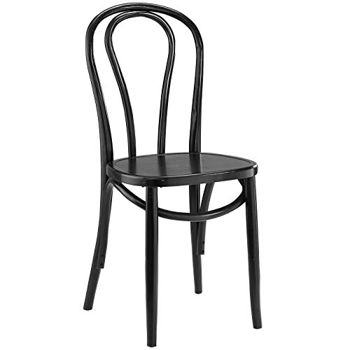Modway Eon Natural Elm Wood Kitchen and Dining Room Chair in Black - Fully Assembled | Amazon (US)