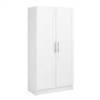 Prepac Elite White 16.75 in. D x 32 in. W x 65 in. H Accent Storage Cabinet with Panel Doors WSCR... | The Home Depot