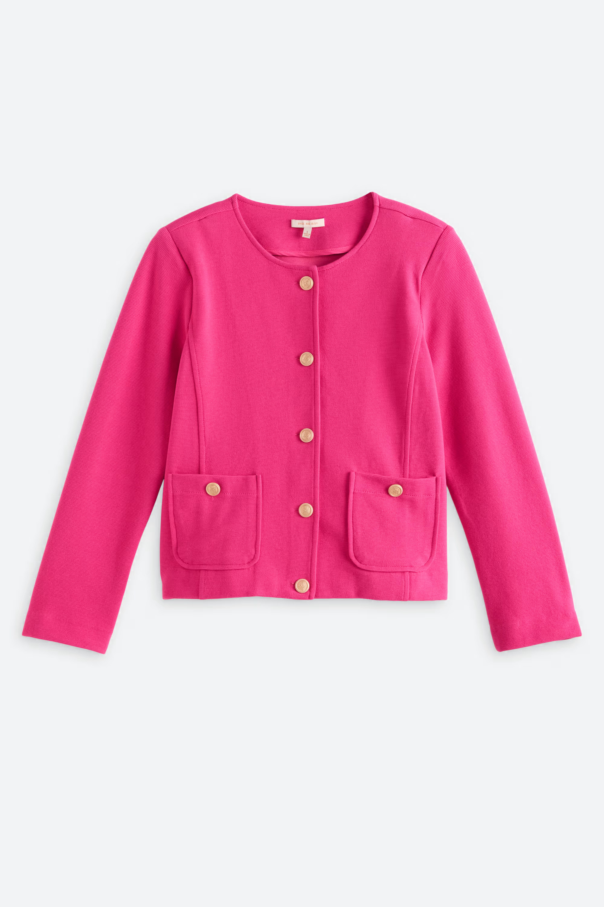 Textured Knit Pearl Button Jacket | Stitch Fix