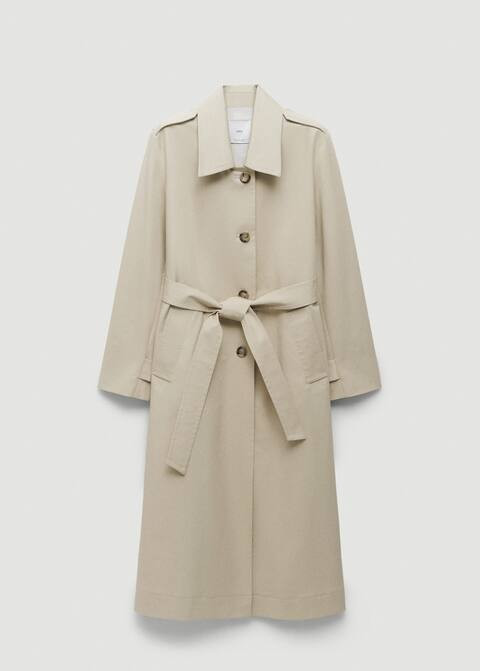 Cotton trench coat with shirt collar -  Women | Mango USA | MANGO (US)