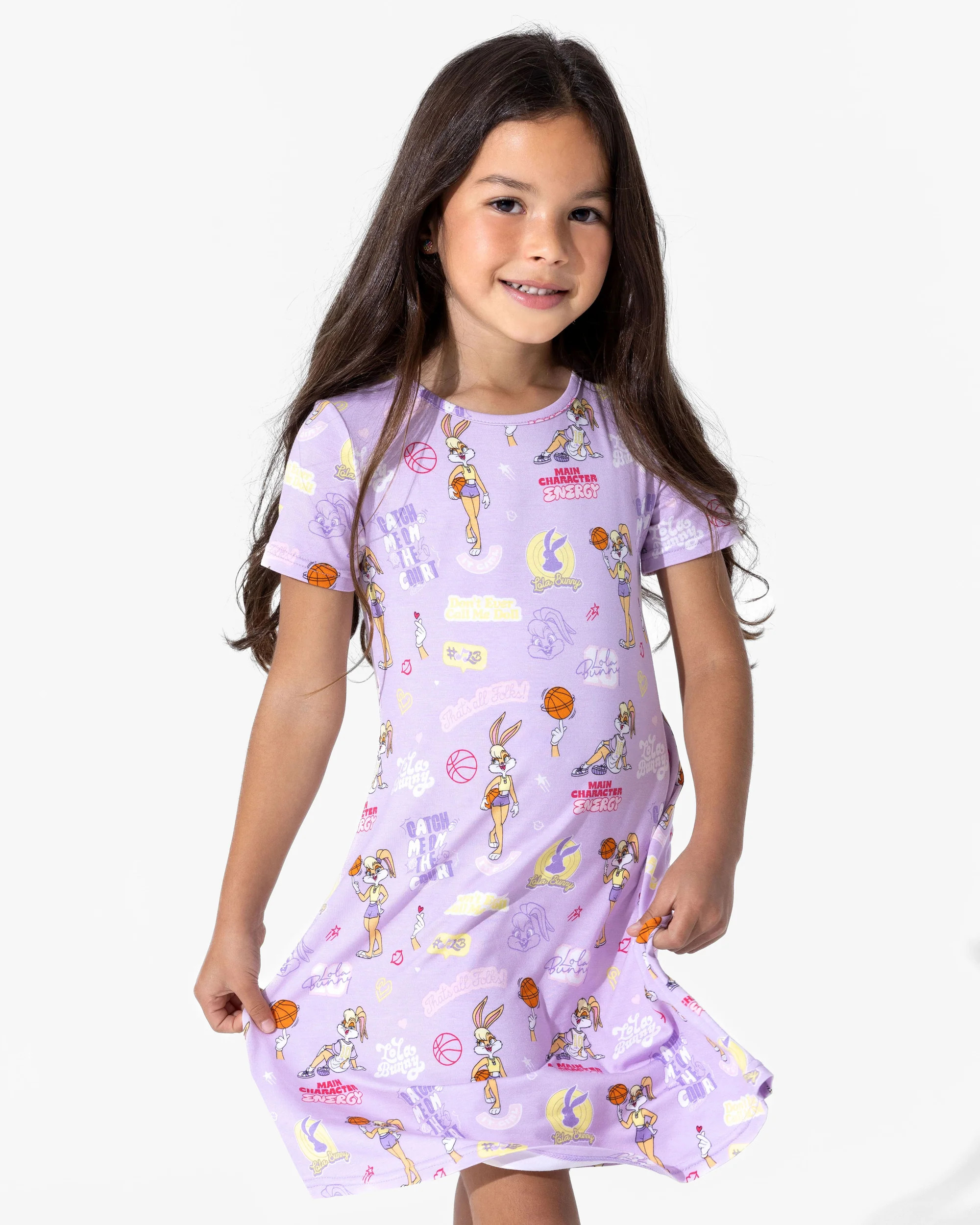 Lola Bunny Bamboo Girls' Short Sleeve Dress | Bellabu Bear
