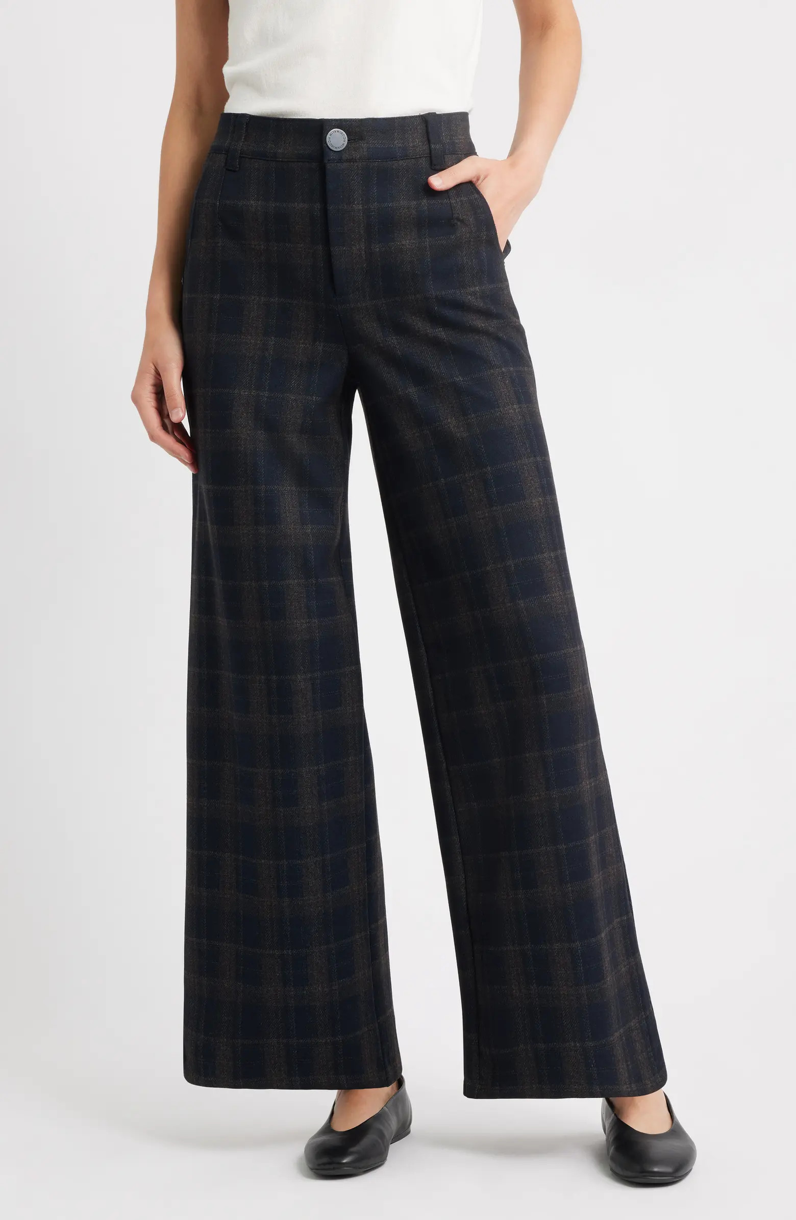 Whitney Skyrise Plaid Wide Leg Pants | Nordstrom