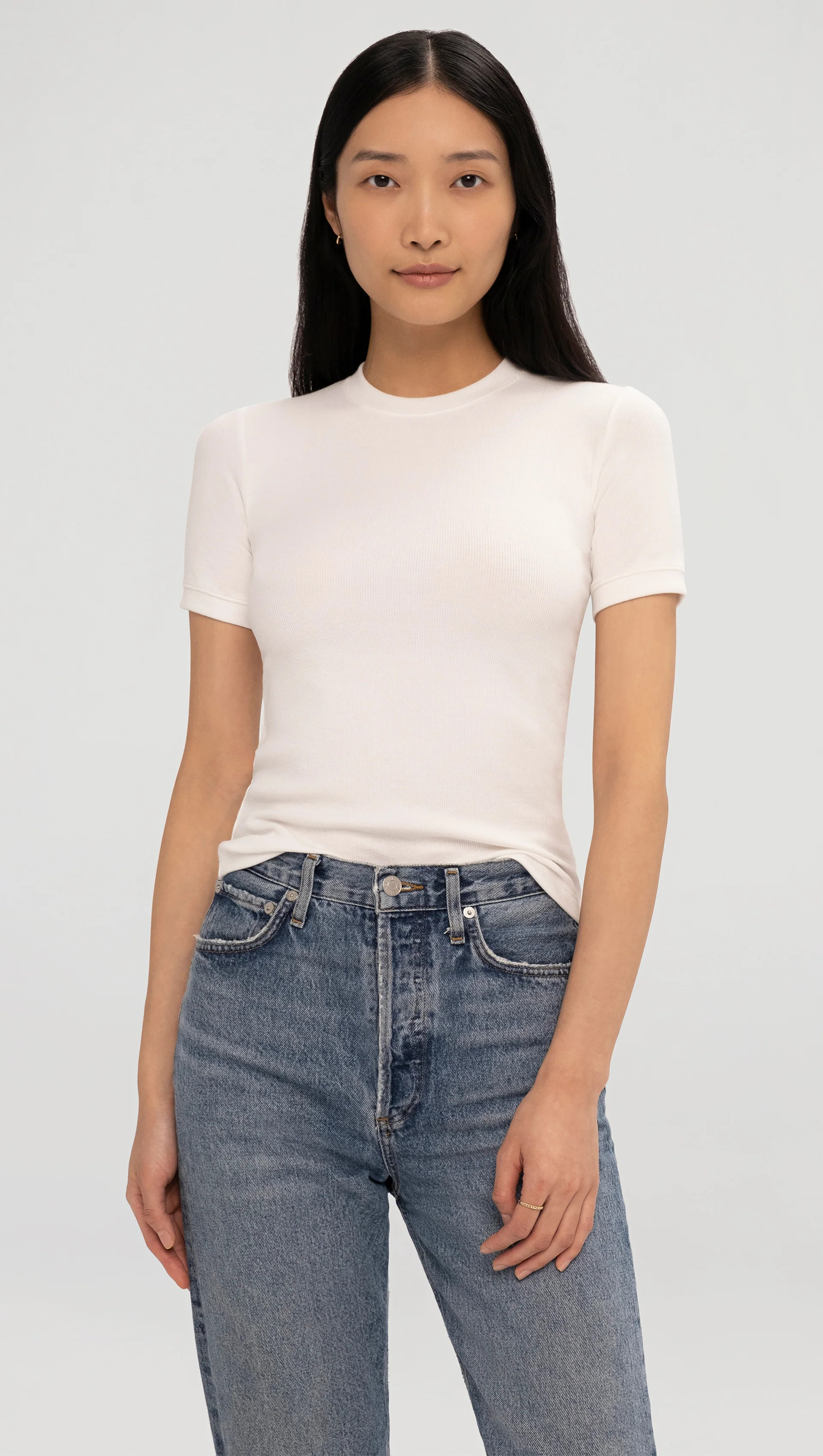 Argent: Ringer Tee in Ribbed Cotton | Women's Tees | Argent | Argent