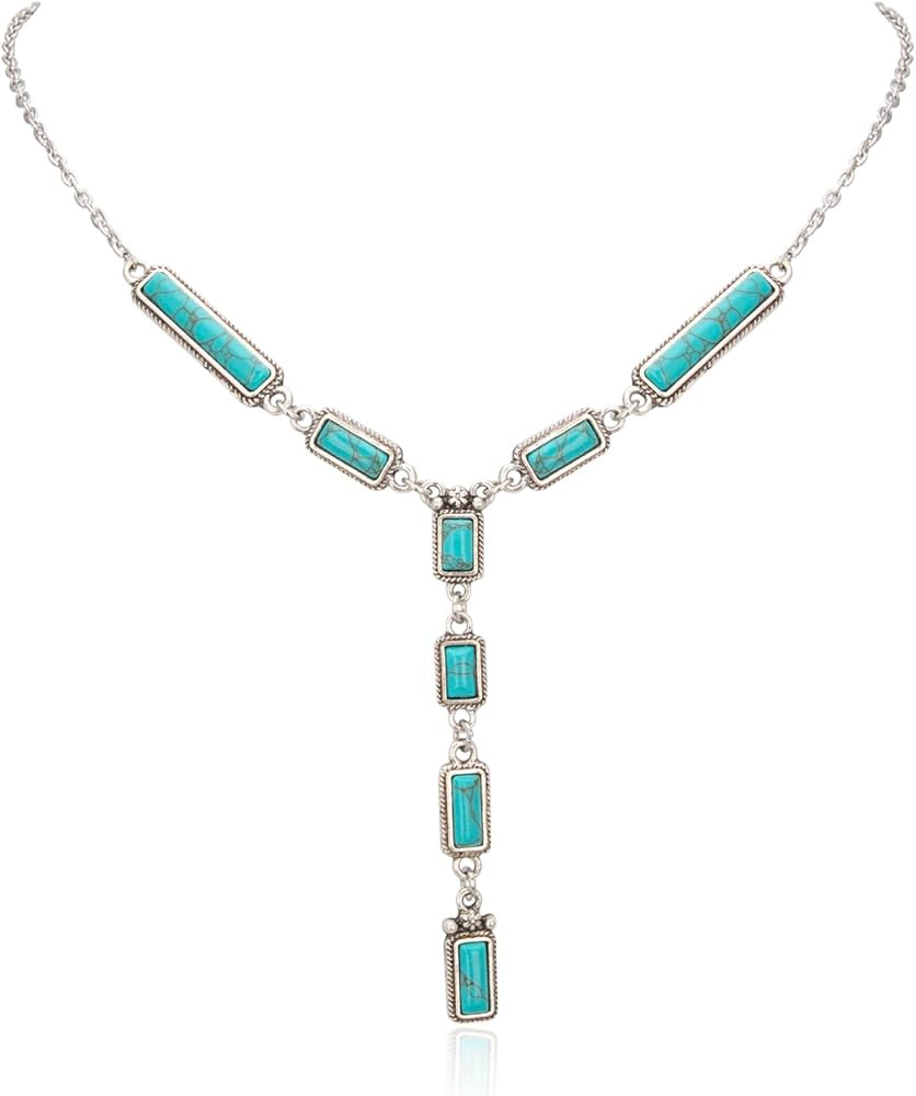 Rustic Couture's Western Turquoise Necklace Jewelry for Women Cowgirl Vintage Necklace | Amazon (US)