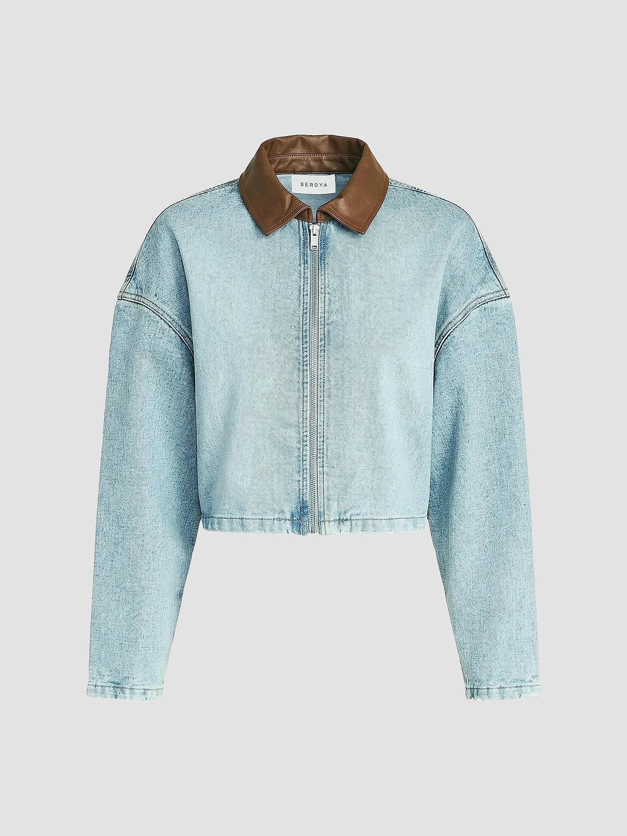 Coop Leather-Trimmed Denim Jacket | Saks Fifth Avenue