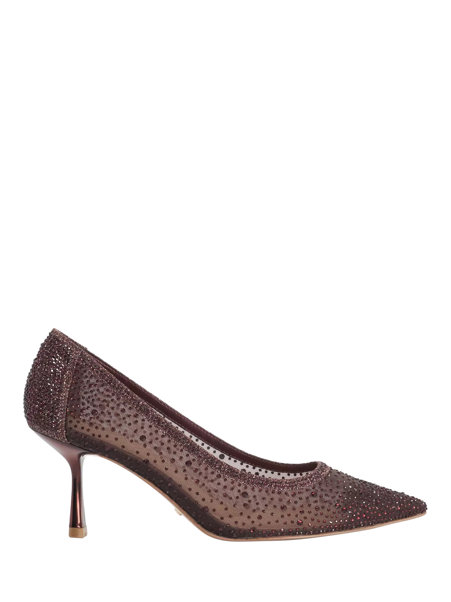 Dune London Brivelle Mesh Hotfix Court Shoes, Burgundy | John Lewis (UK)