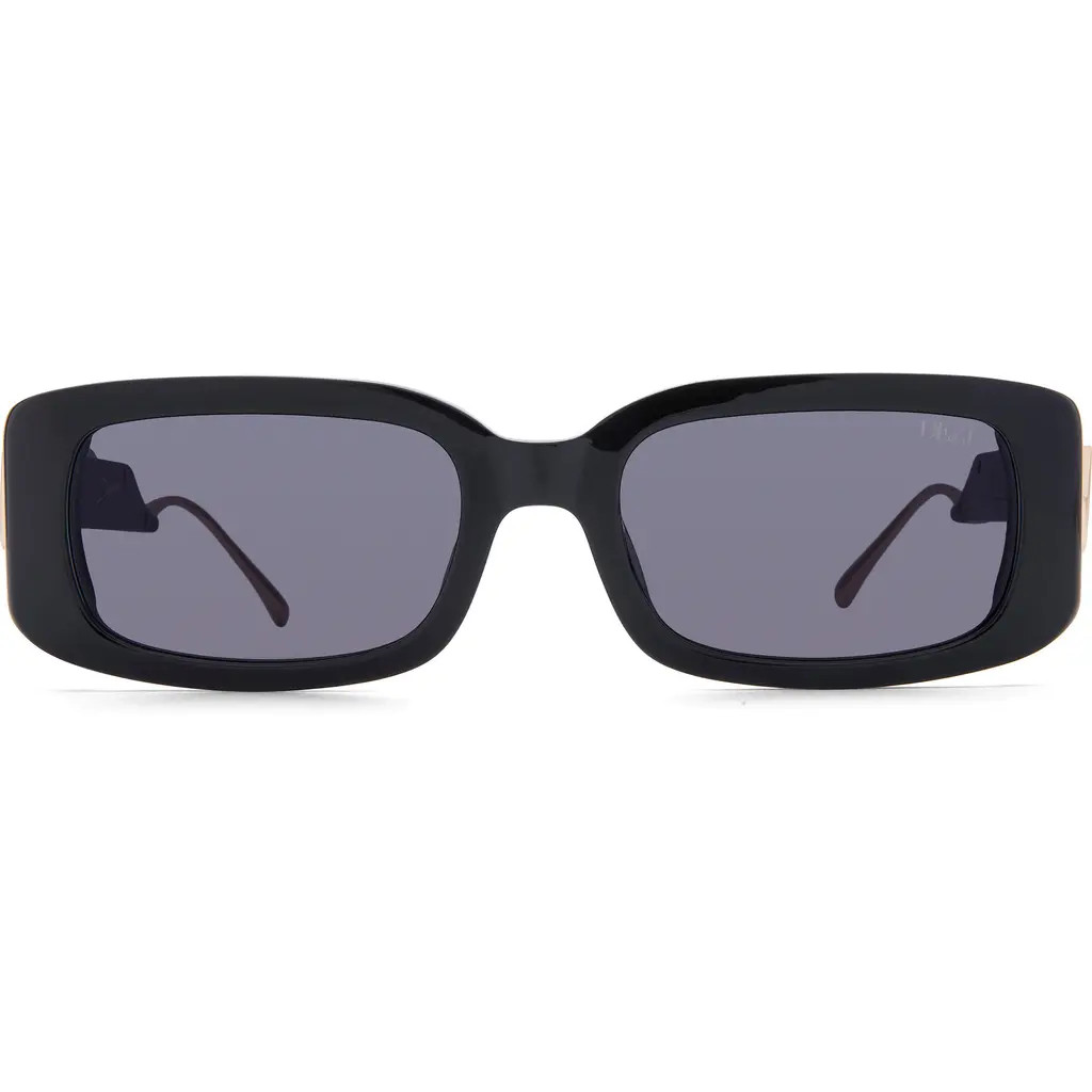 DEZI Drippy 53mm Square Sunglasses in Black /Gold Dark Smoke at Nordstrom | Nordstrom