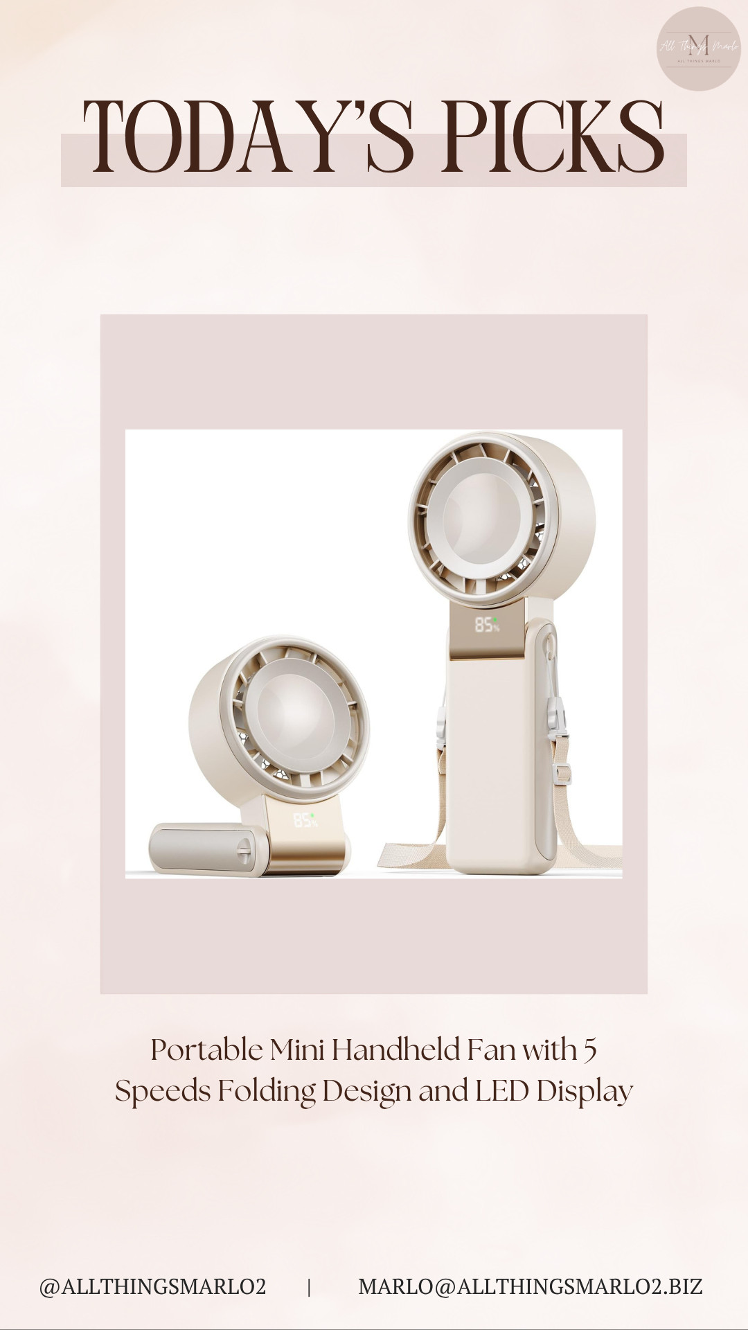 Portable Mini Handheld Fan with 5 Speeds Folding Design and LED Display 

 #LTKSeasonal #LTKHome #LTKTravel