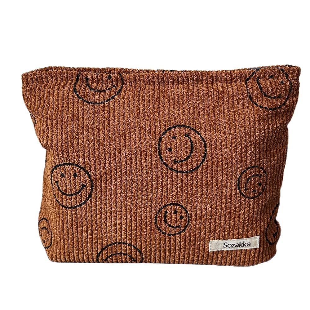 Gardsell Cosmetic Bags for Women - Corduroy Bag Aesthetic Handbags Purses Smile Dots Makeup Organ... | Amazon (CA)