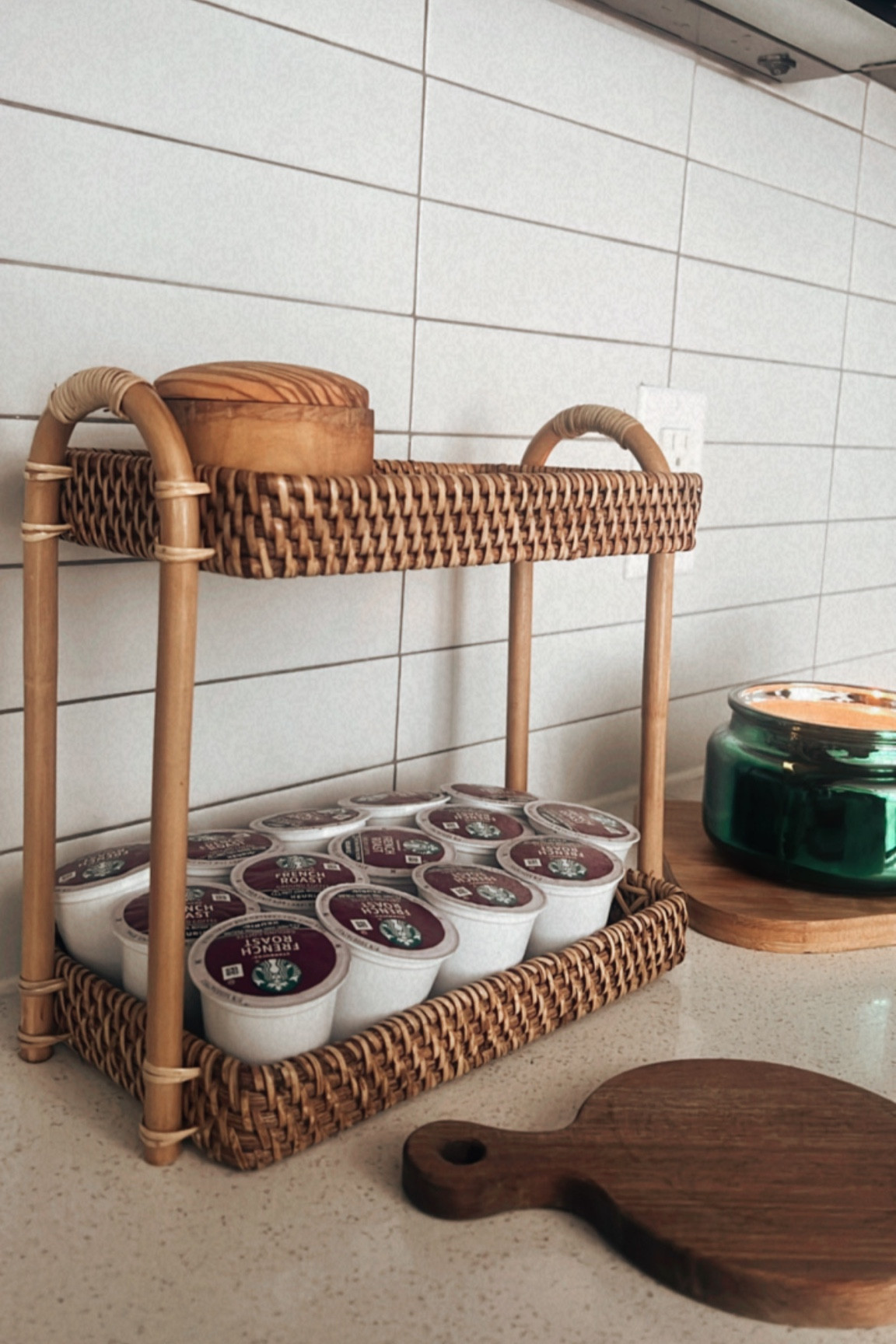 The perfect little wicker basket, so cute and perfect. 🤍