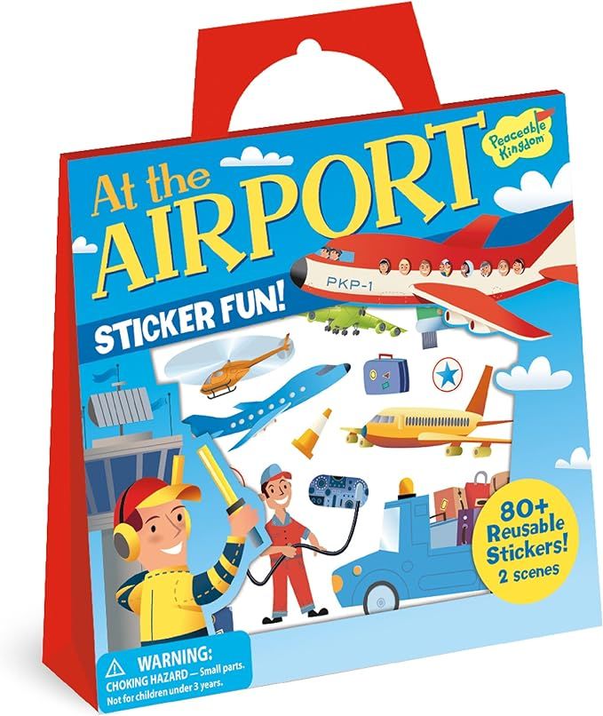 Peaceable Kingdom Sticker Fun! At the Airport Reusable Sticker Tote | Amazon (US)