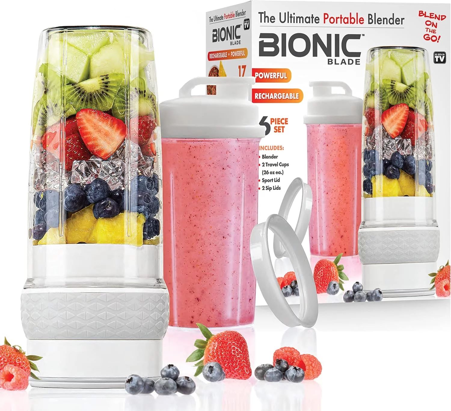Bionic Blade Blender Portable Blender Powerful Cordless Blender with Travel Bottle New 6 Pieces | Walmart (US)