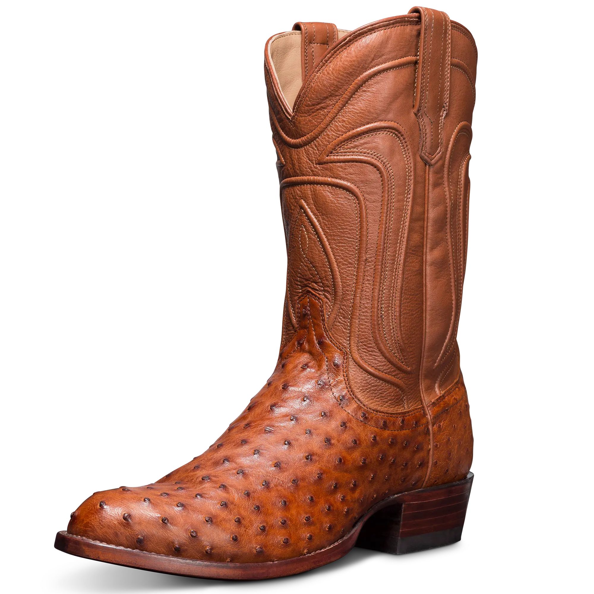 Ostrich Skin Cowboy Boots |  The Wyatt - Pecan | Tecovas | Tecovas