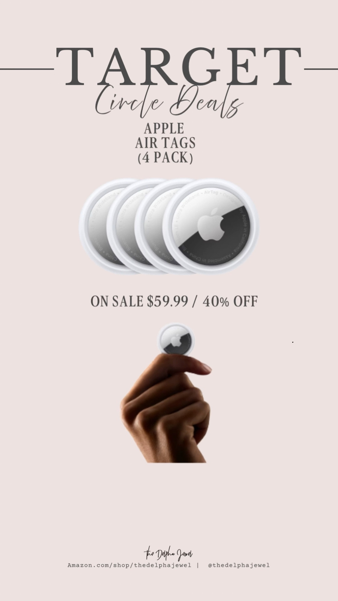 @Target circle deals are here! These Apple AirTags are on sale $59.99/orig. $99.99.

They are SO nice to have. I put them in our luggage when we travel, my husband has one on his wallet, my keychain has one. You can put them in anything you don't want to get lost. I also give these as gifts❤️

#LTKSaleAlert #LTKTravel