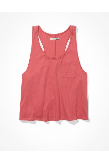 AE Scoop Neck Tank Top Women's Pink S | American Eagle Outfitters (US & CA)