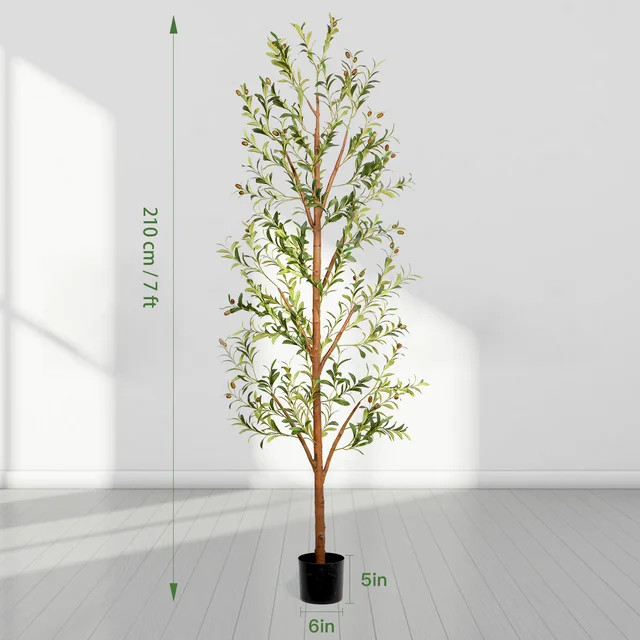 7FT Artificial Olive Tree, Potted Indoor Plants with Realistic Fruits and Branches, 15 lb, Limnan | Walmart (US)