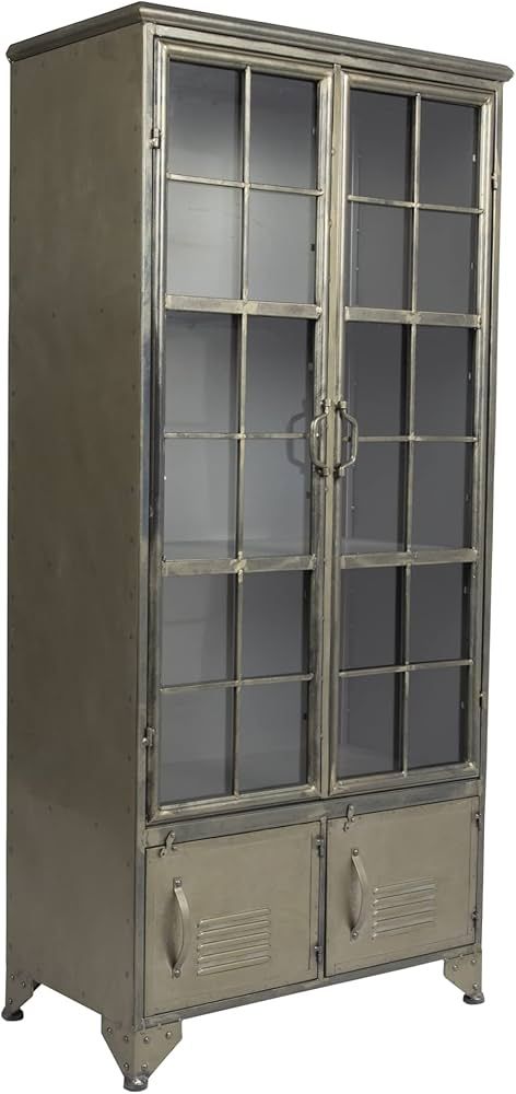 Creative Co-Op Metal 4 Doors Cabinet, Muted Gold | Amazon (US)