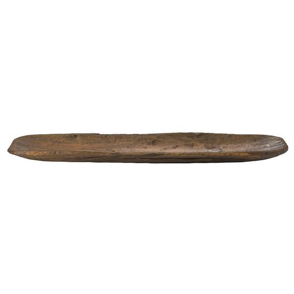 Rustic Brown and Natural Handcarved Wide Oval Centerpiece Bowl | Bed Bath & Beyond